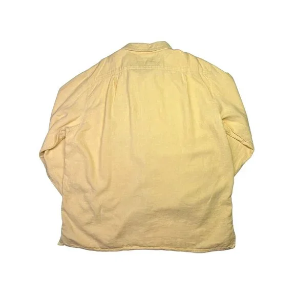 Territory Ahead Men's XXL Pale Yellow Long Sleeve Button-Up Shirt Linen Cotton - Picture 2 of 9